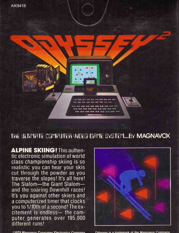 Alpine Skiing! box art for Odyssey 2